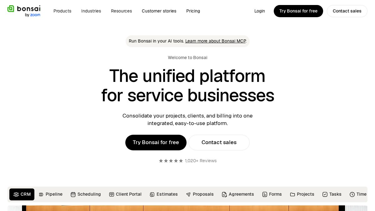 Screenshot of hellobonsai.com interface