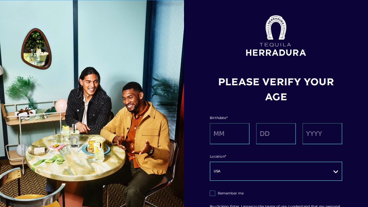 Screenshot of herradura.com interface