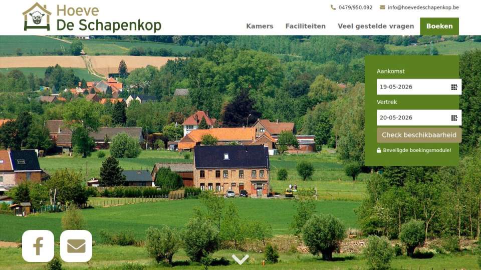 Screenshot of hoevedeschapenkop.be interface