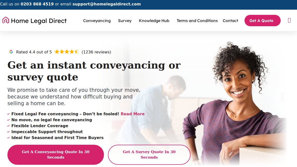 Screenshot of homelegaldirect.com interface