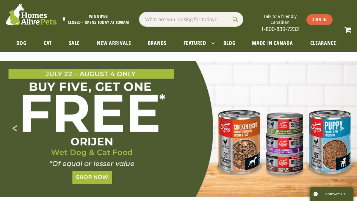 Screenshot of homesalive.ca interface