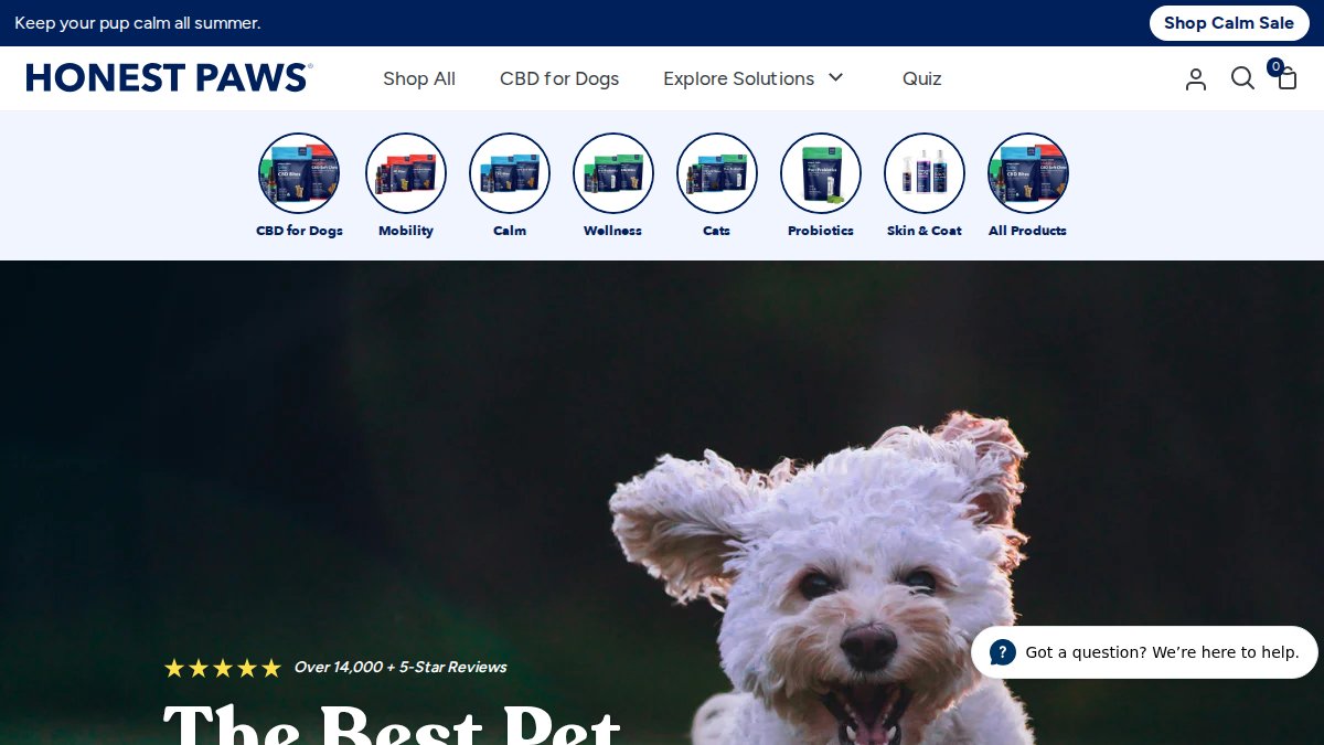 Screenshot of honestpaws.com interface