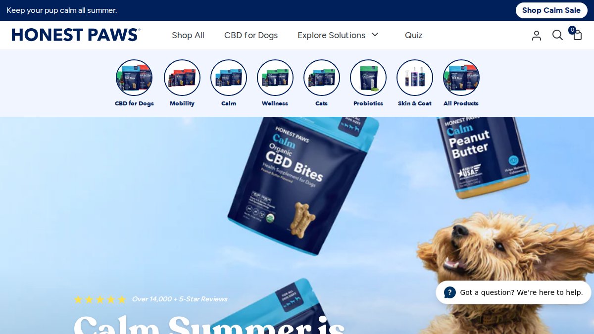 Screenshot of honestpaws.com interface