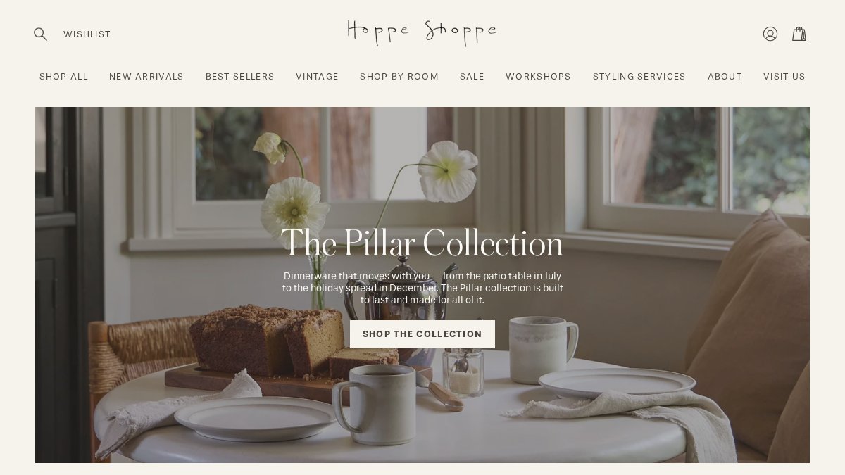 Screenshot of hoppeshoppe.com interface
