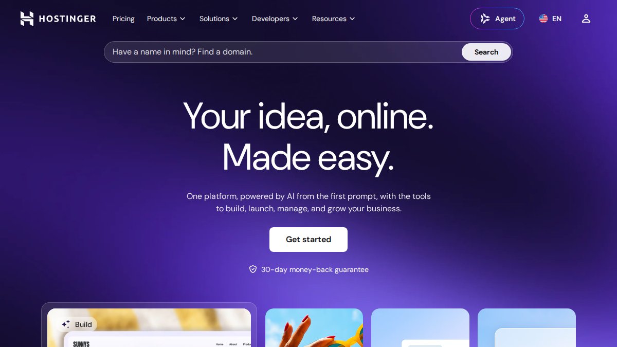 Screenshot of hostinger.com interface