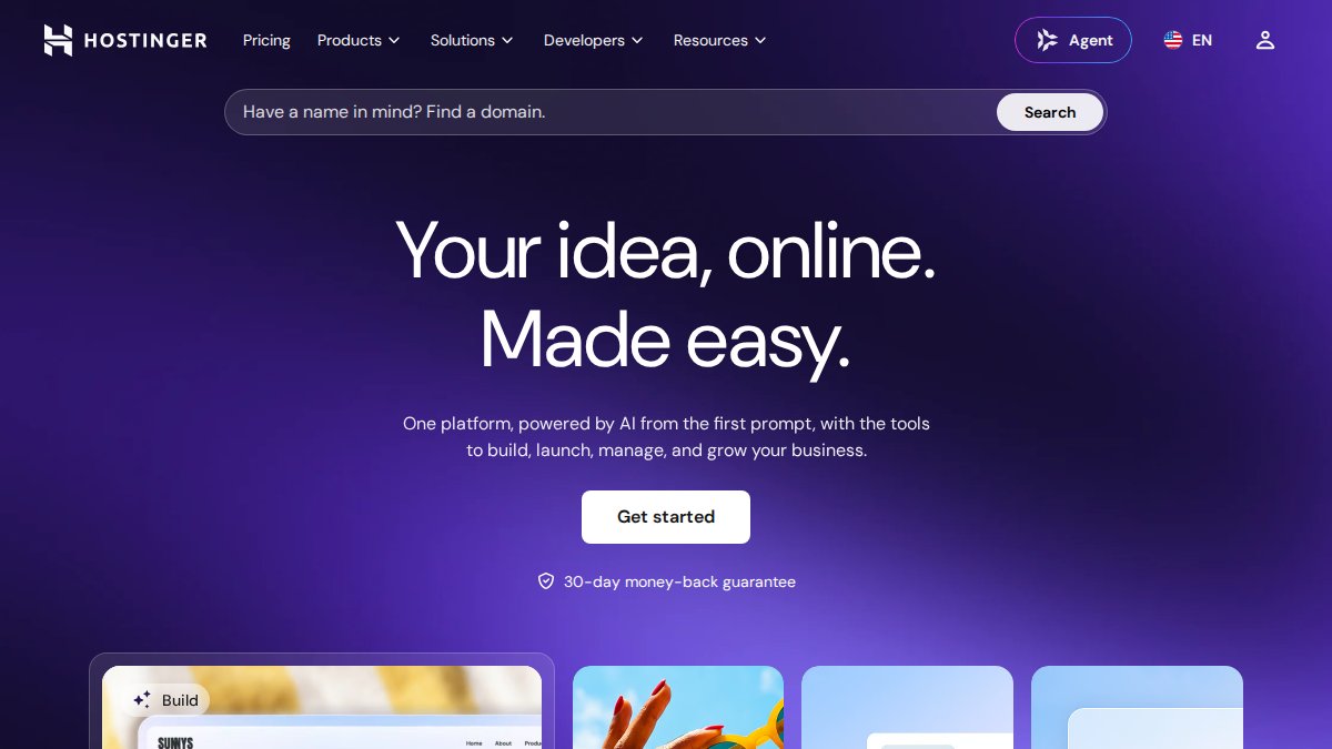 Screenshot of hostinger.com interface