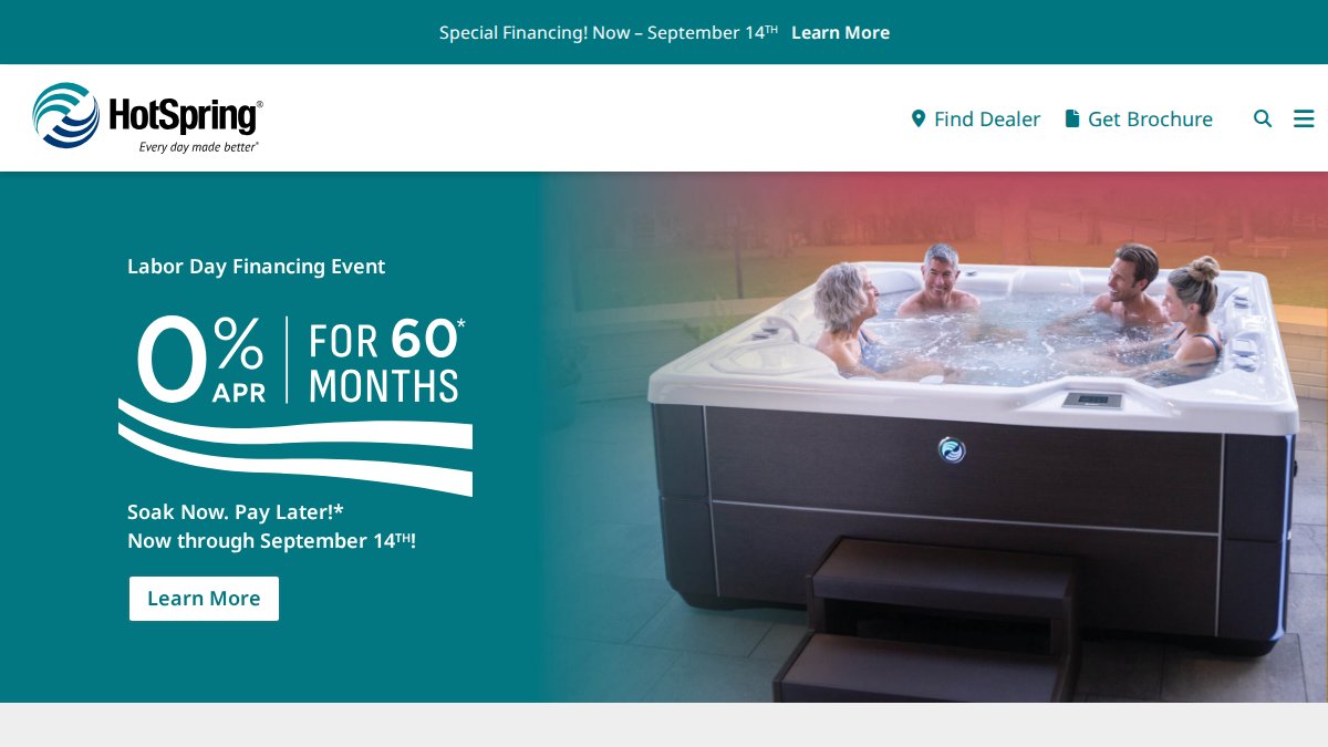 Screenshot of hotspring.com interface