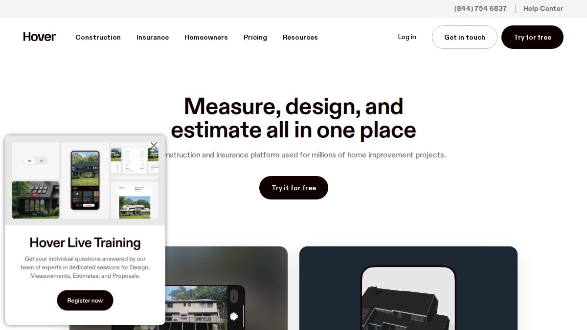 Screenshot of hover.to interface