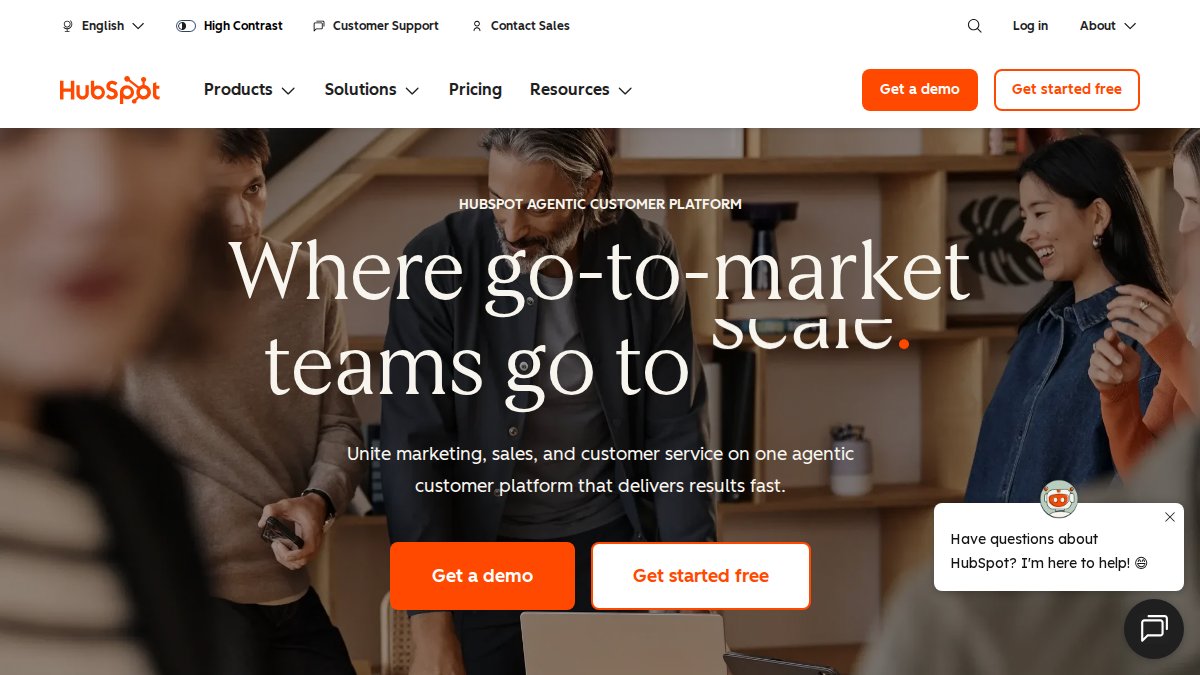 Screenshot of hubspot.com interface