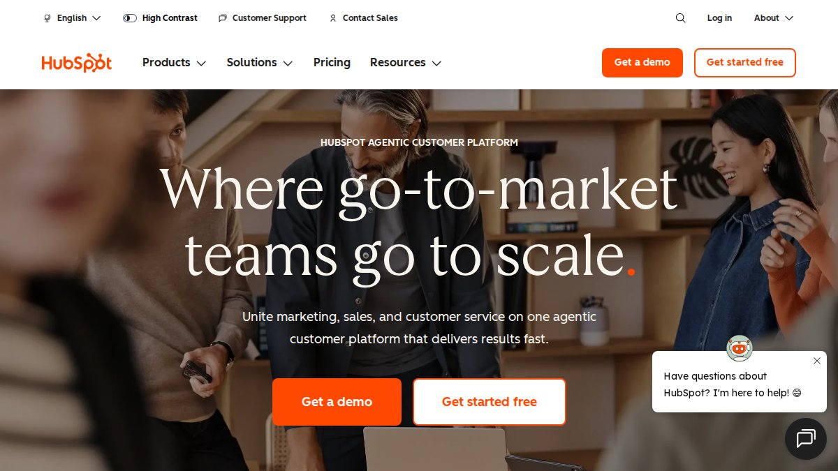 Screenshot of hubspot.com interface