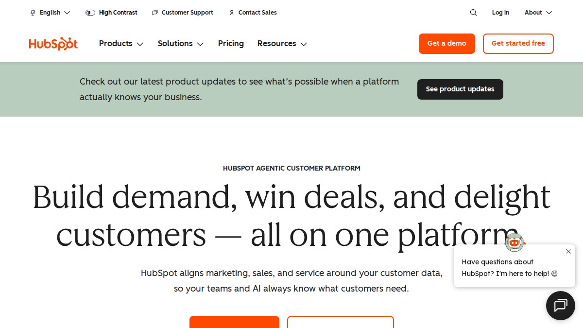 GoHighLevel Alternative for Small Business: 5 Best Picks Screenshot of hubspot.com interface