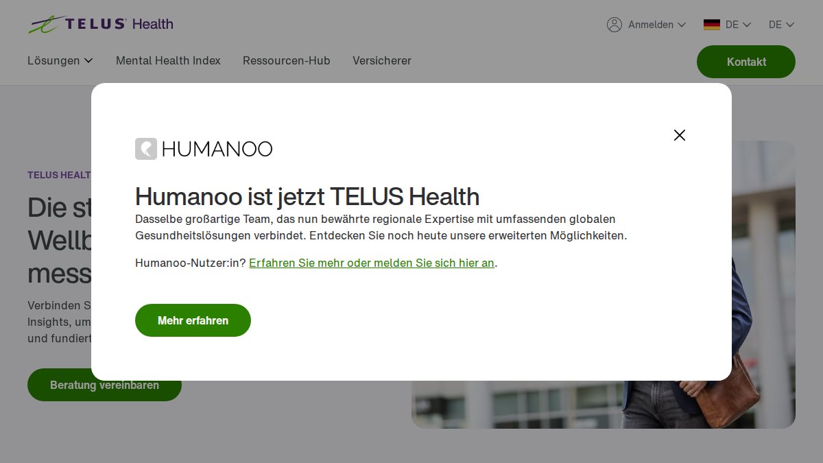 Screenshot of humanoo.com interface