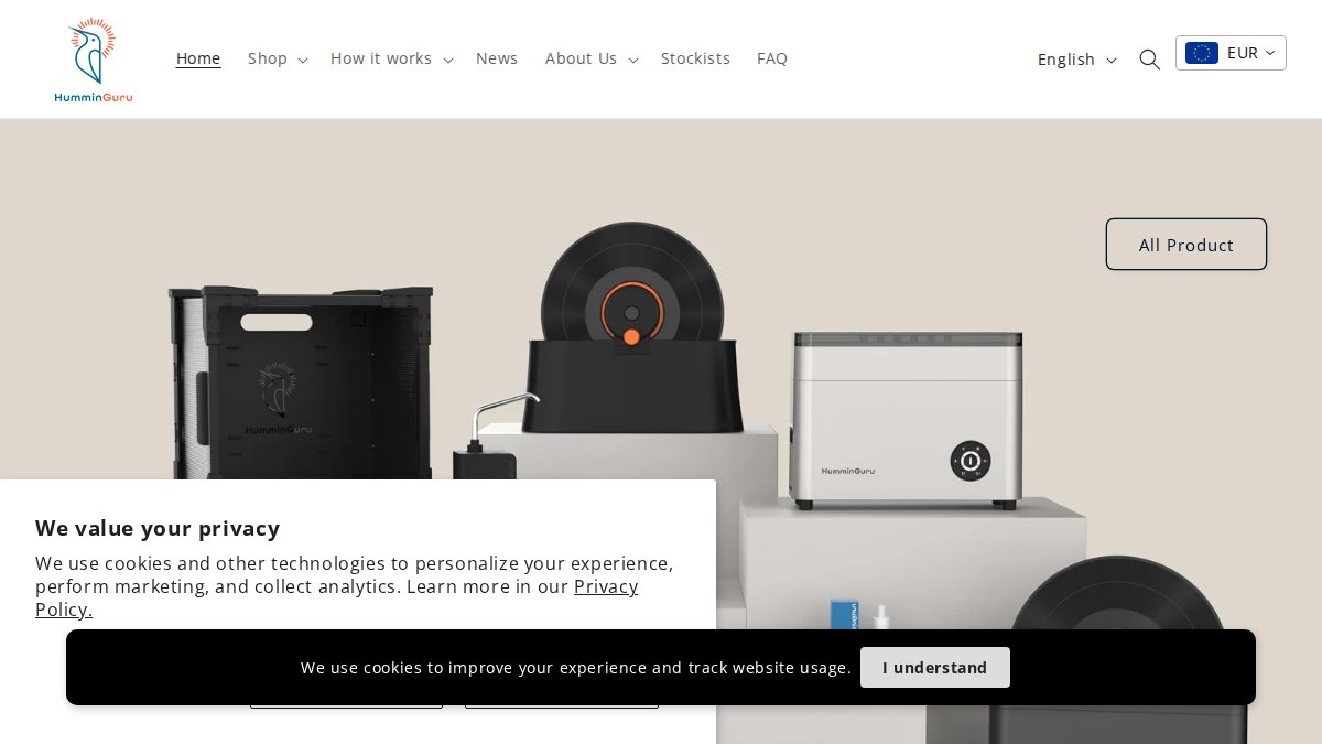 Screenshot of humminguru.com interface