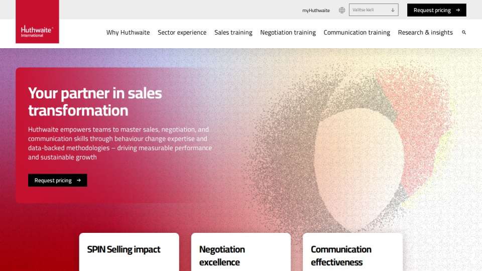 Screenshot of huthwaiteinternational.com interface