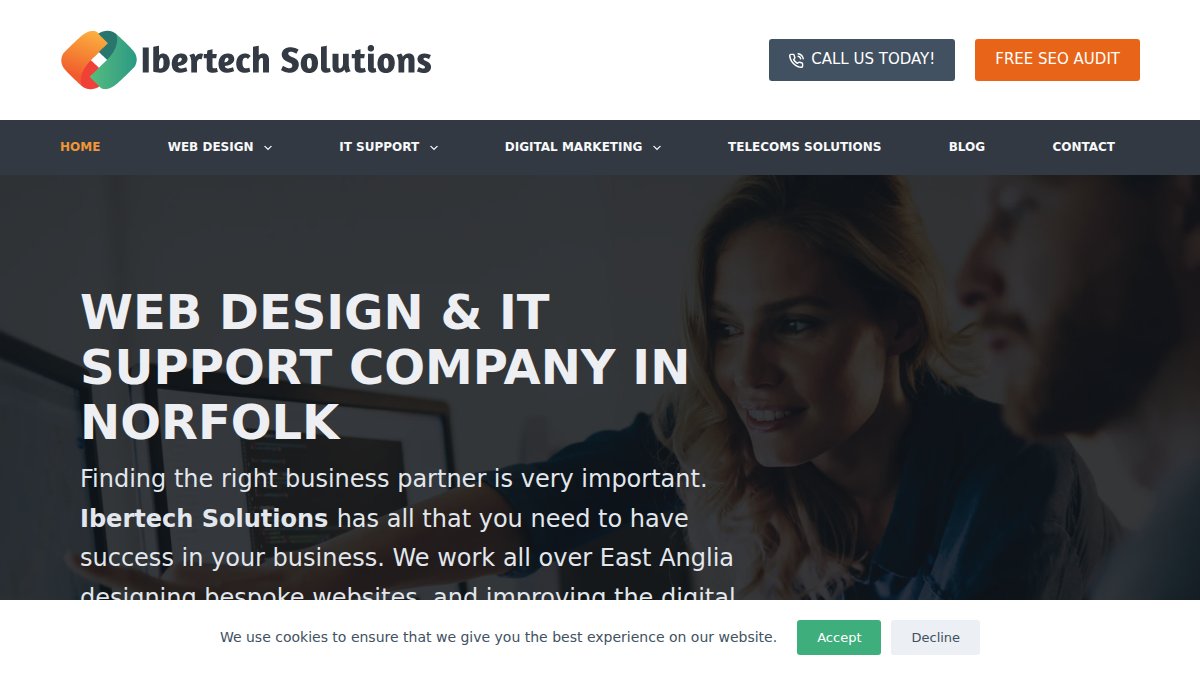 Screenshot of ibertechsolutions.co.uk interface