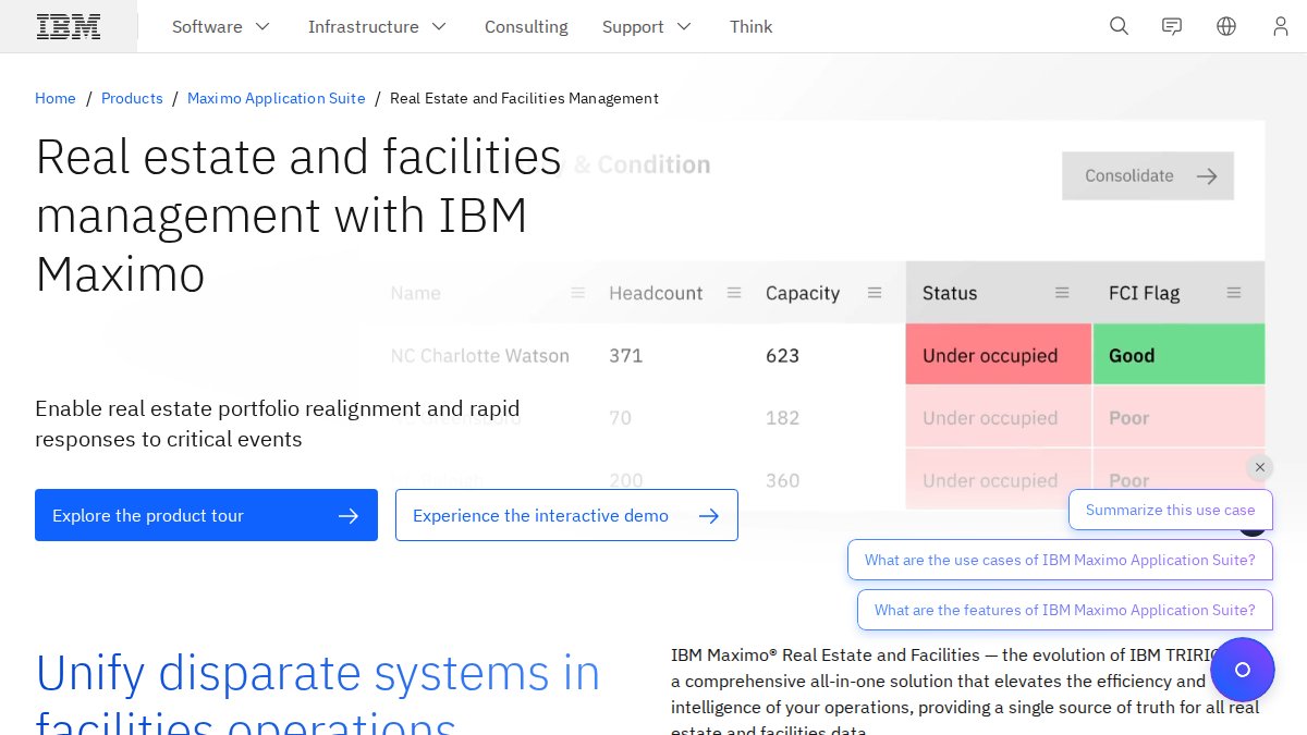 Screenshot of Tririga page on ibm.com