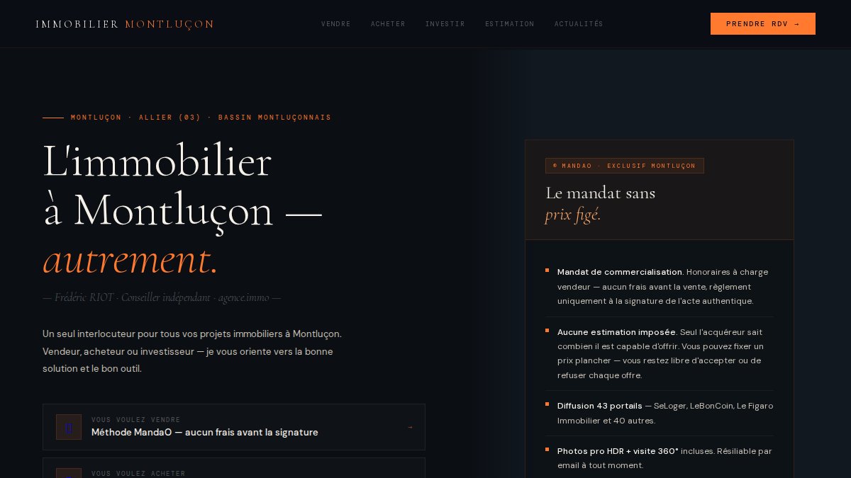 Screenshot of immobilier-montlucon.fr interface