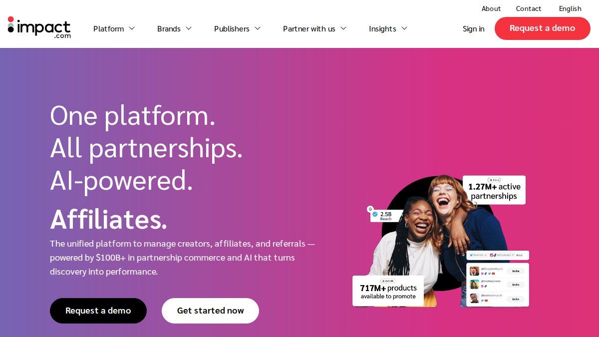 Screenshot of impact.com interface