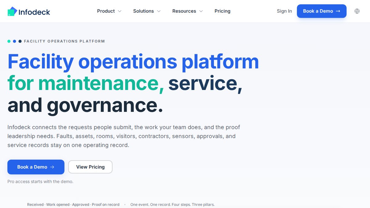 Screenshot of infodeck.io interface