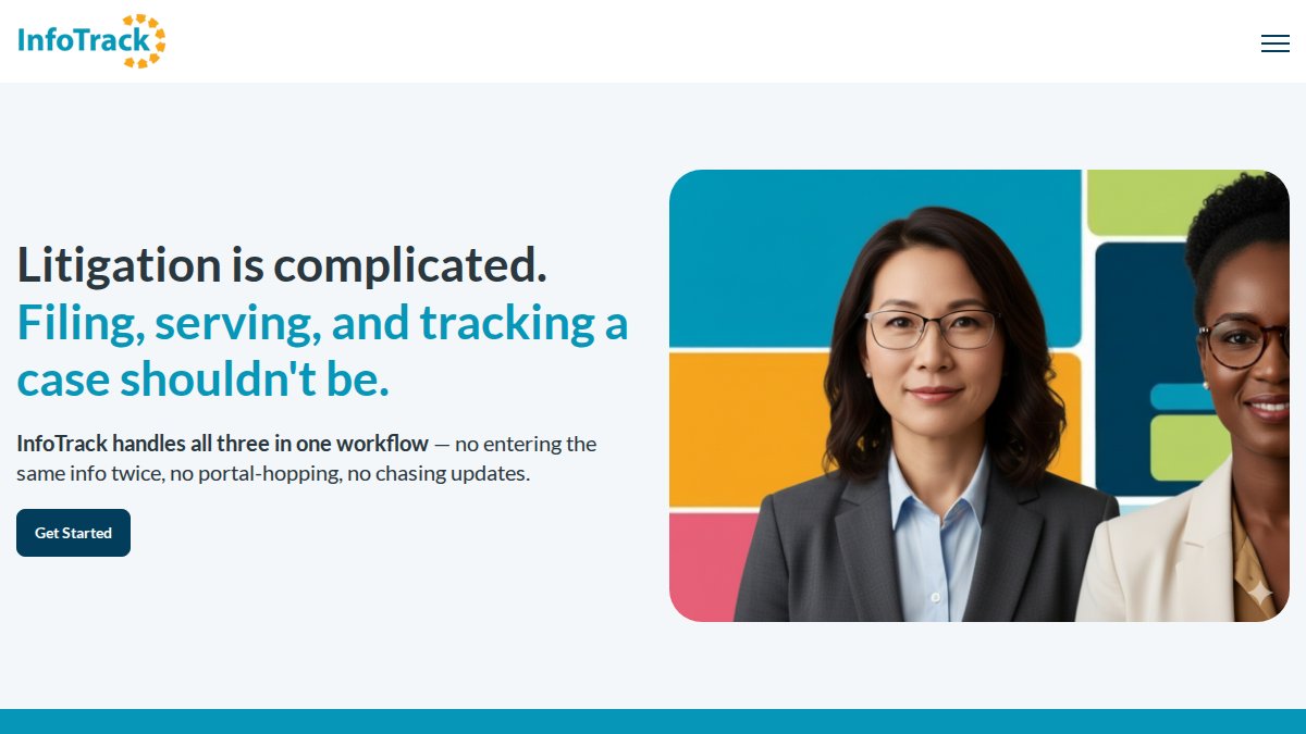 Screenshot of infotrack.com interface