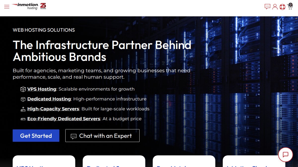 Screenshot of inmotionhosting.com interface