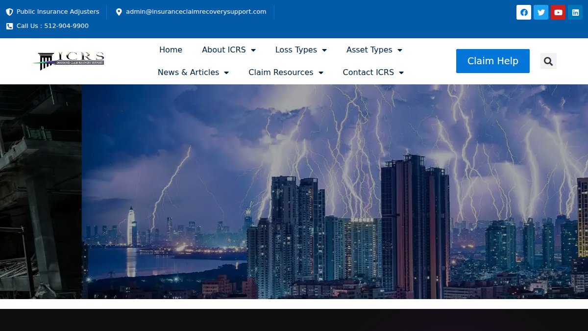 Screenshot of insuranceclaimrecoverysupport.com interface