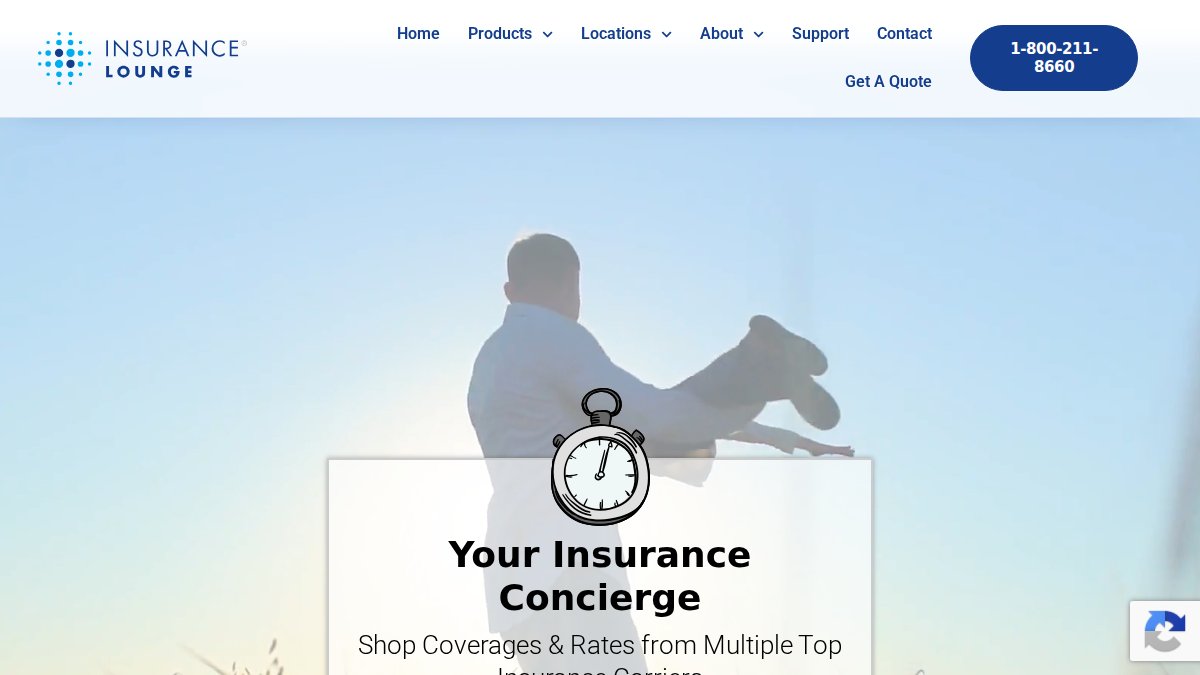 Screenshot of insurancelounge.com interface