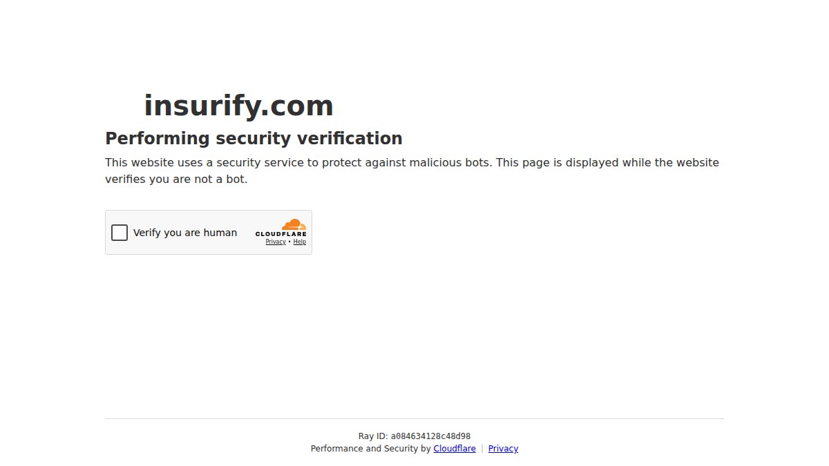 Screenshot of insurify.com interface