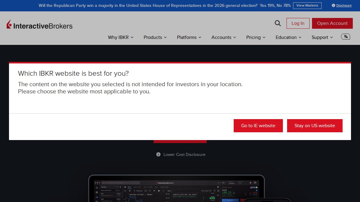 Screenshot of interactivebrokers.com interface