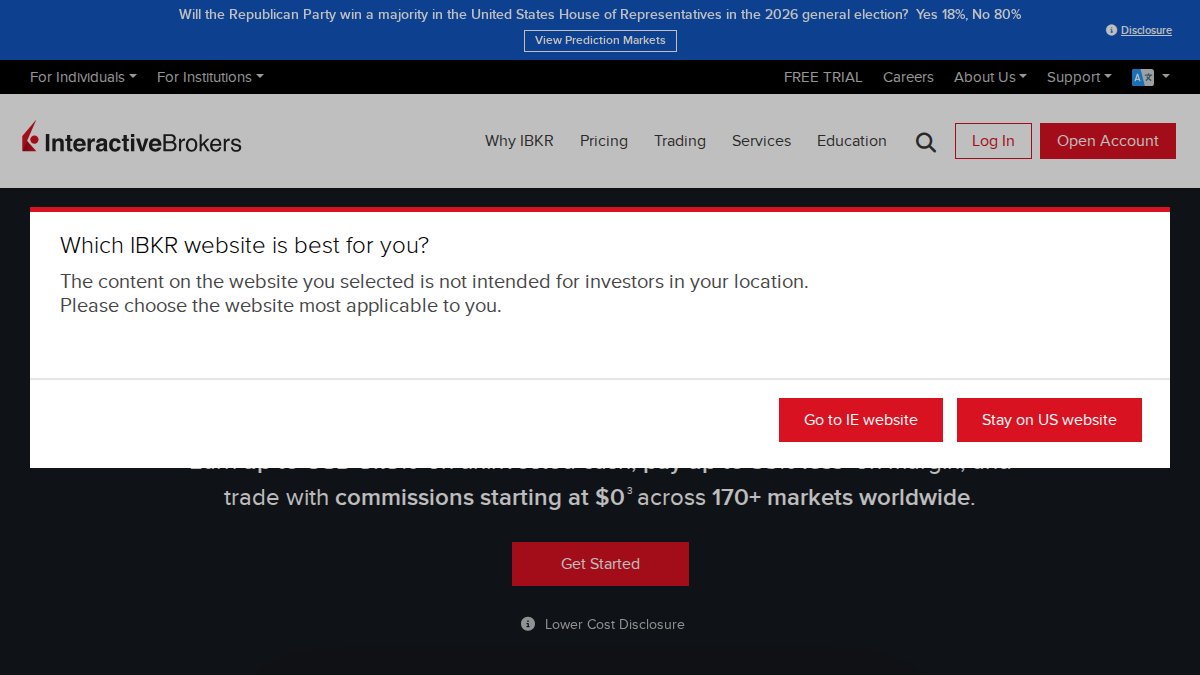 Screenshot of interactivebrokers.com interface