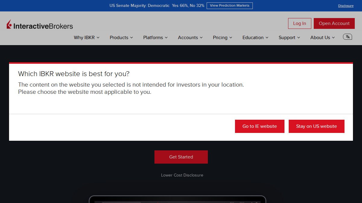 Screenshot of interactivebrokers.com interface