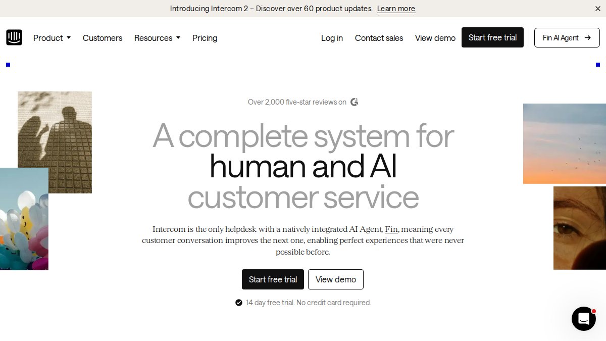 Screenshot of intercom.com interface