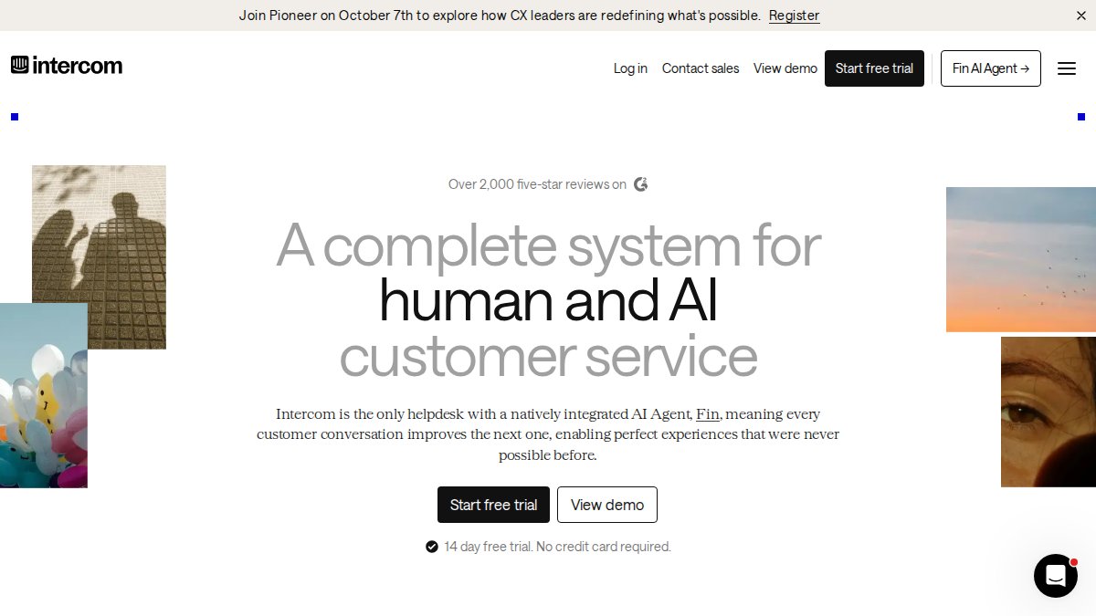 Screenshot of intercom.com interface