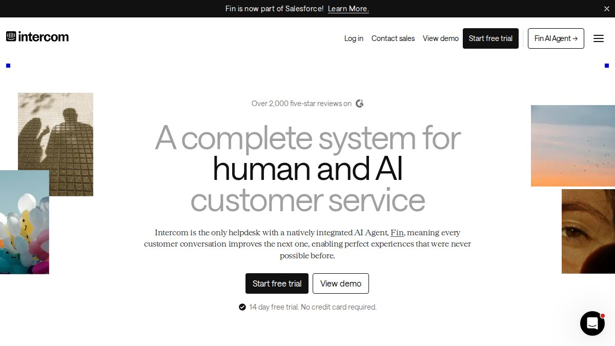 Screenshot of intercom.com interface