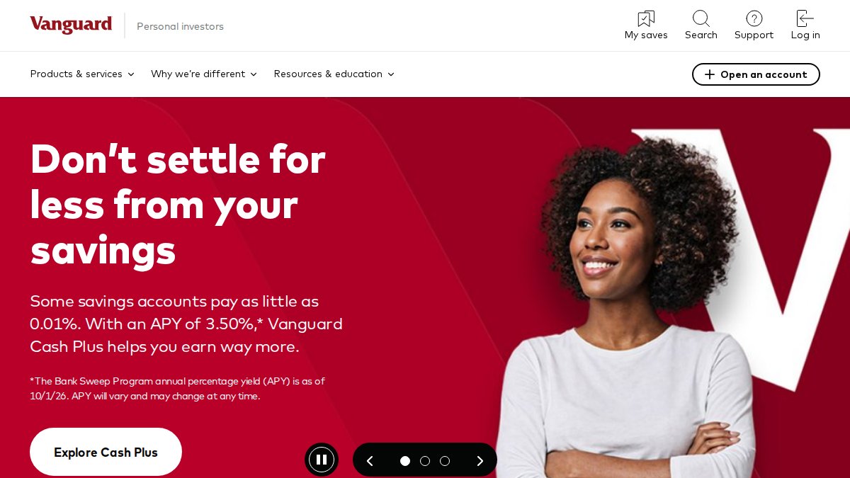 Screenshot of investor.vanguard.com interface