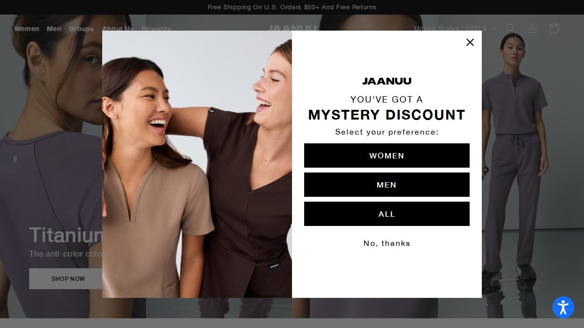Screenshot of jaanuu.com interface