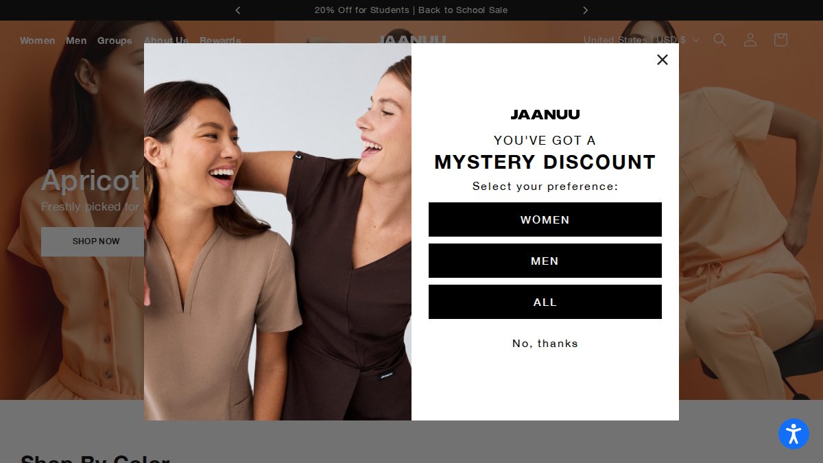 Screenshot of jaanuu.com interface