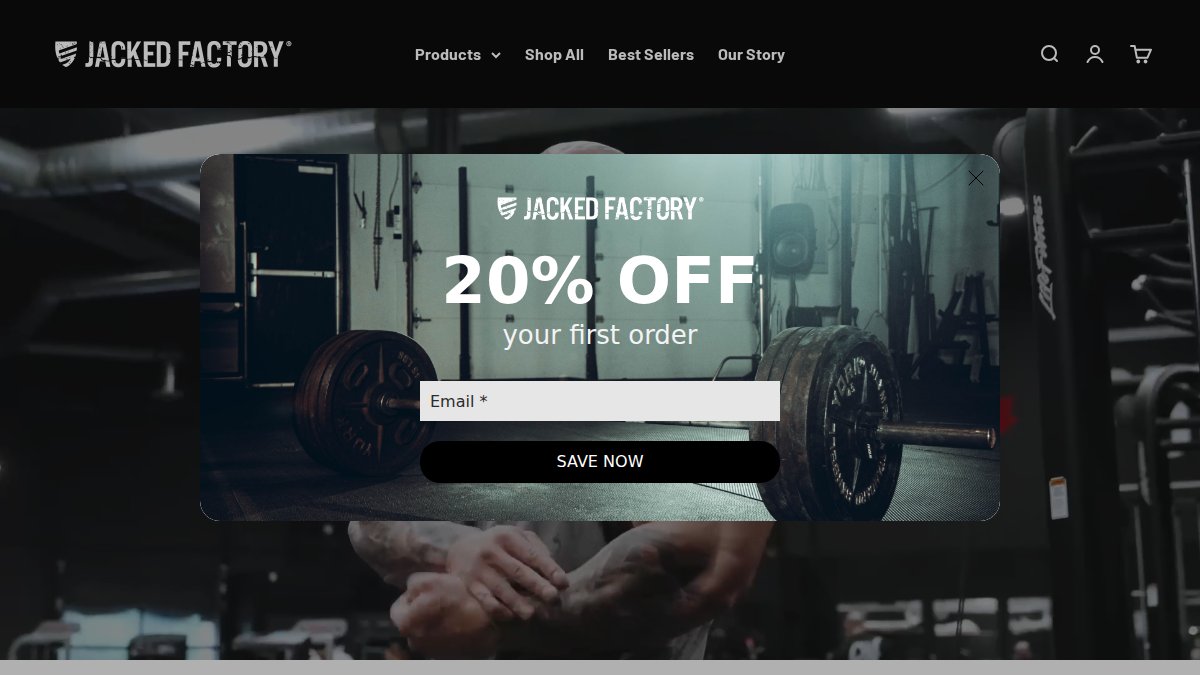 Screenshot of jackedfactory.com interface