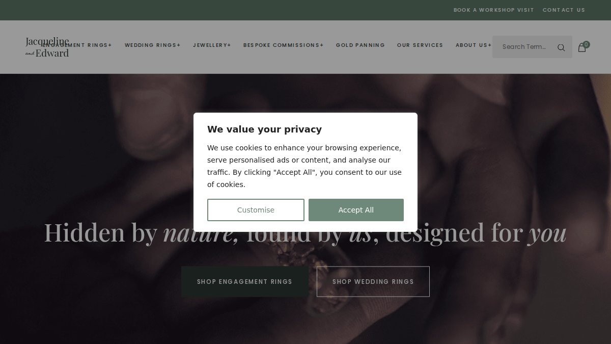 Screenshot of jacquelineandedward.com interface