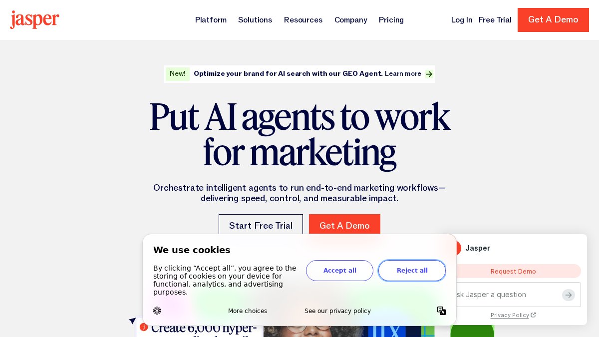 Screenshot of jasper.ai interface