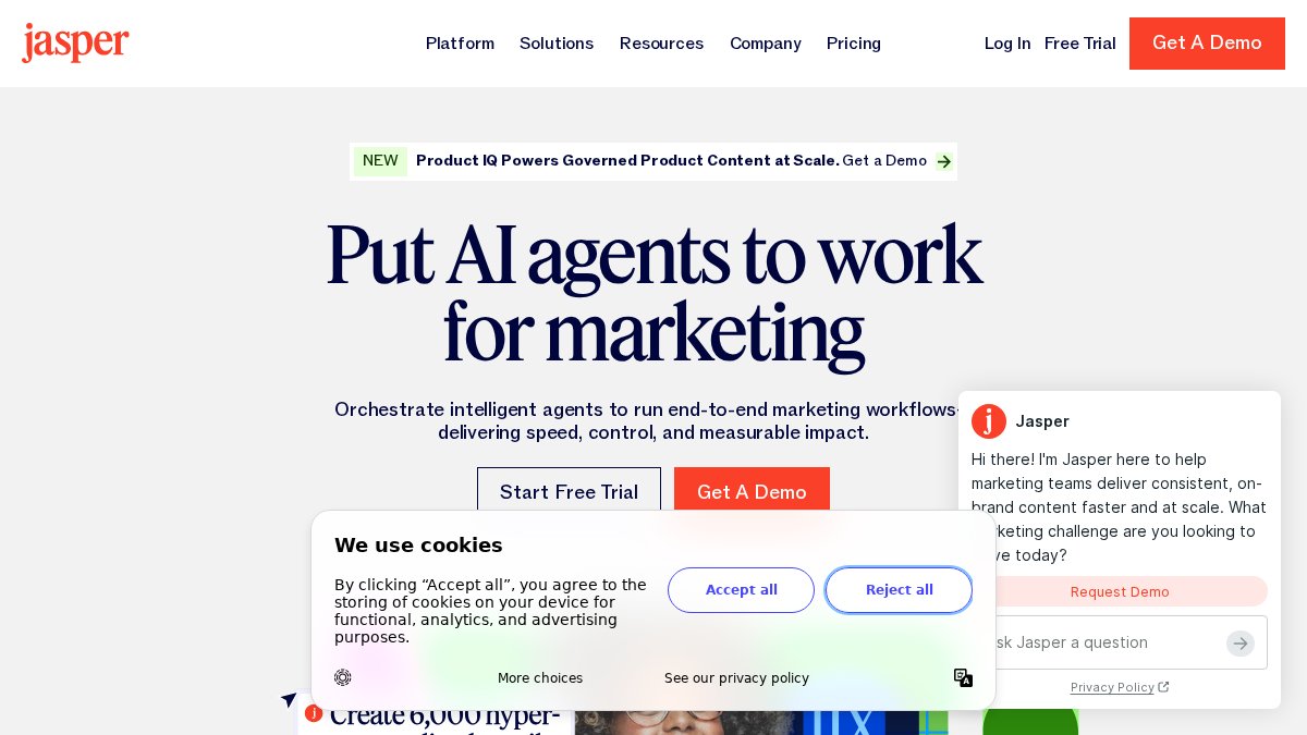 Screenshot of jasper.ai interface