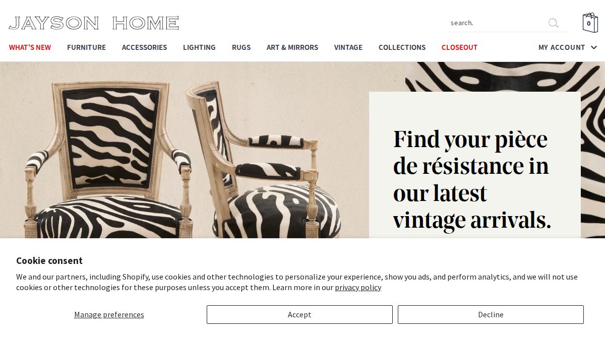 Screenshot of jaysonhome.com interface