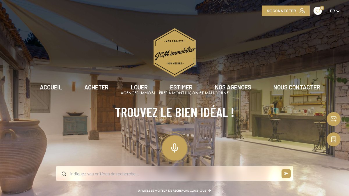 Screenshot of jcmimmobilier.com interface