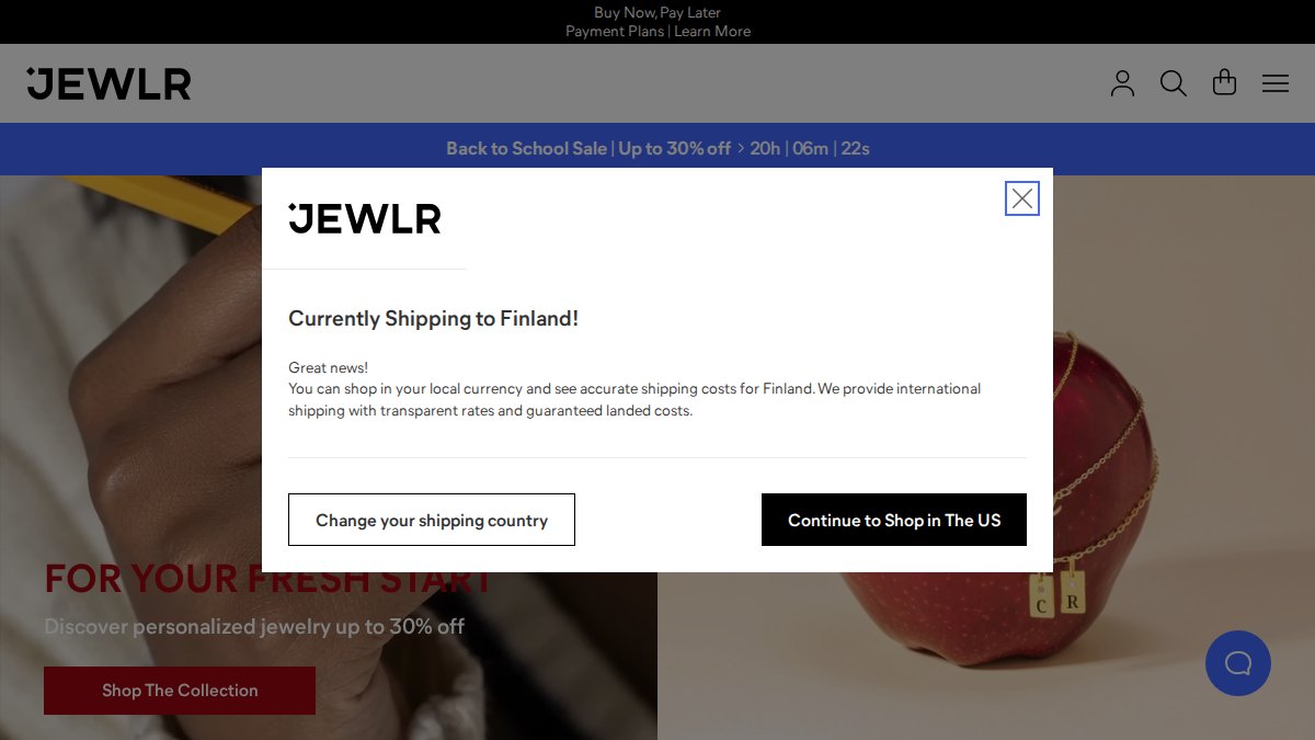 Screenshot of jewlr.com interface