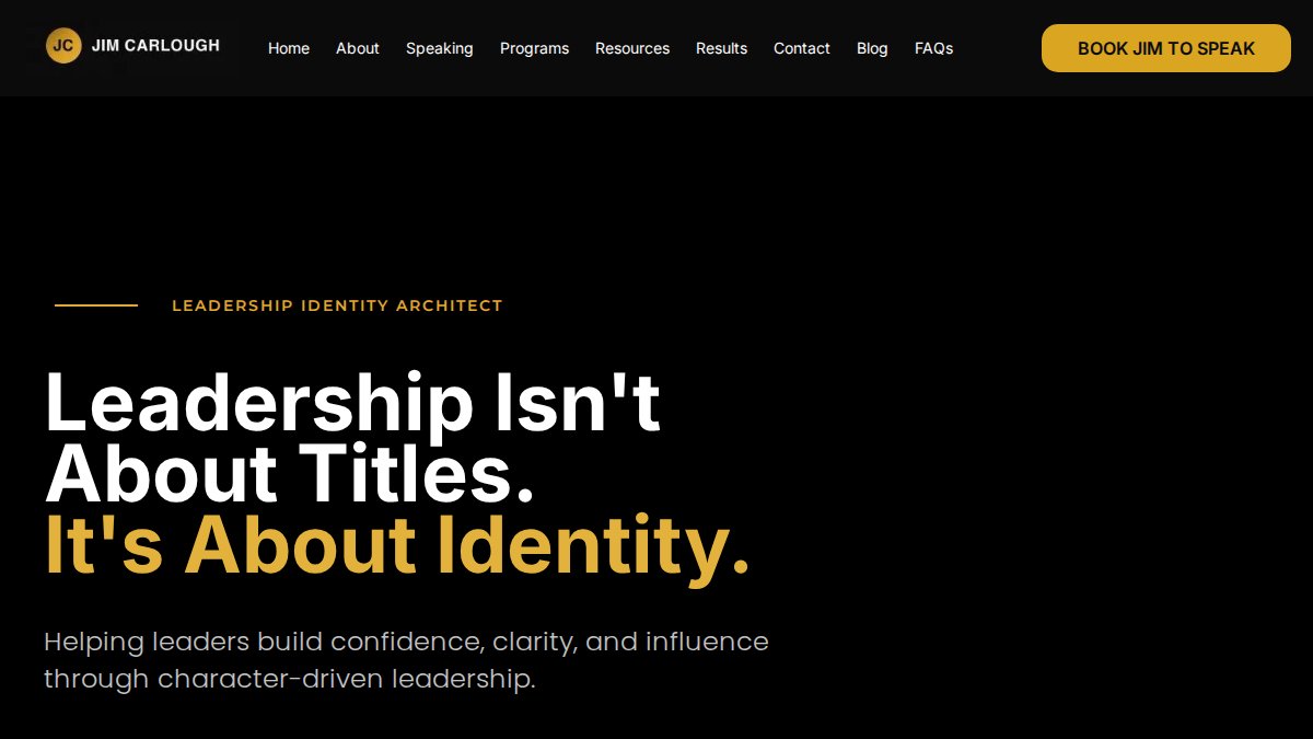 Screenshot of jimcarlough.com interface