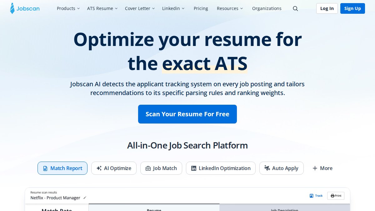 Screenshot of jobscan.co interface