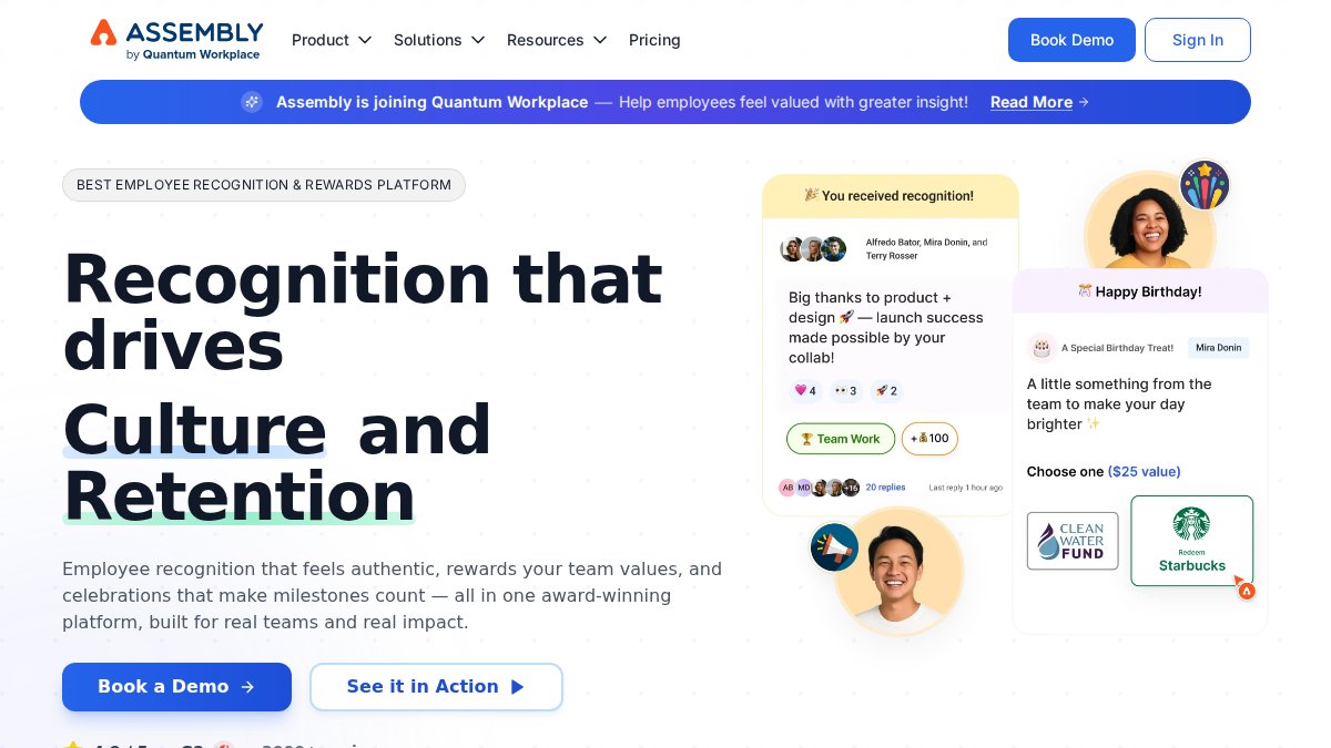 Screenshot of joinassembly.com interface