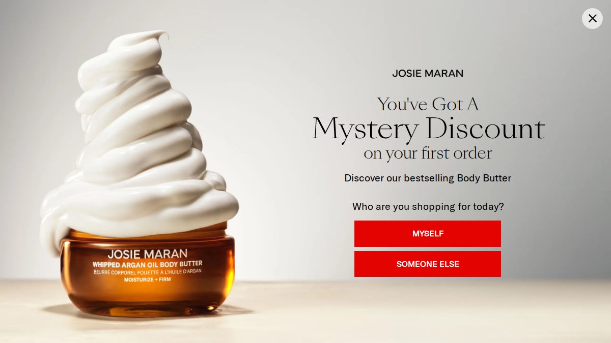 Screenshot of josiemaran.com interface