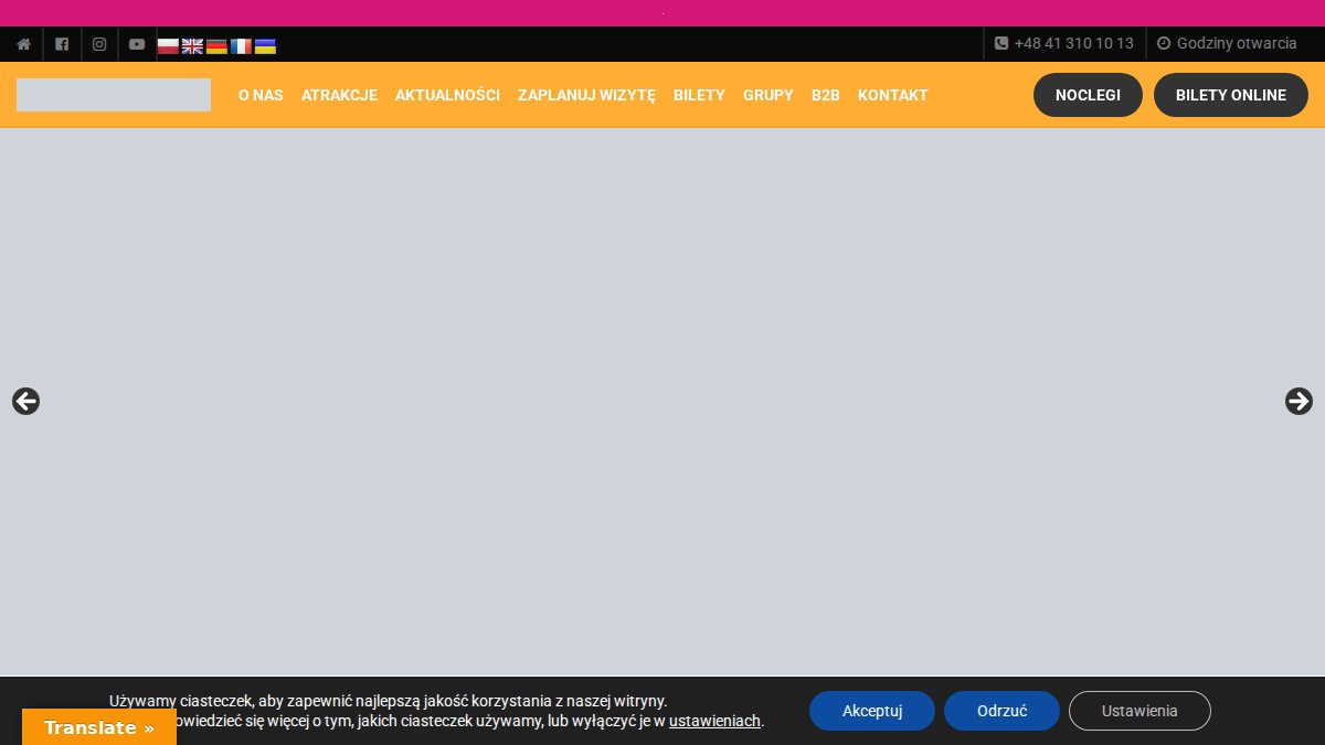 Screenshot of juraparkbaltow.pl interface