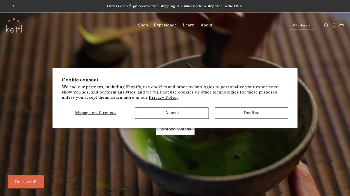 Screenshot of kettl.co interface